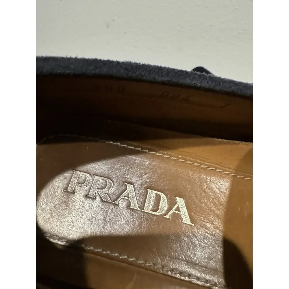 Prada Men’s Dress Loafers - Blue Suede Calzature Sz 7 Prada (Fits US 8)